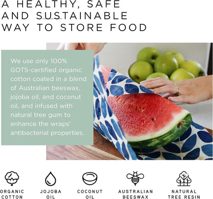 Reusable Beeswax Wraps for Food | | Eco Friendly, Organic, Biodegradable, Plastic Free, Bee's Wrap Bowl Covers and Food Storage | Cling Wrap Alternative