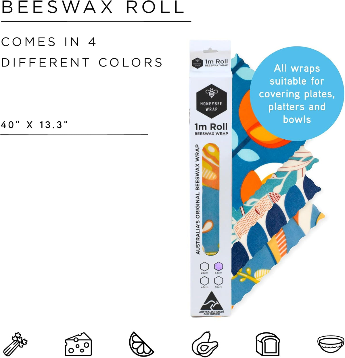 Reusable Beeswax Wraps for Food | | Eco Friendly, Organic, Biodegradable, Plastic Free, Bee's Wrap Bowl Covers and Food Storage | Cling Wrap Alternative