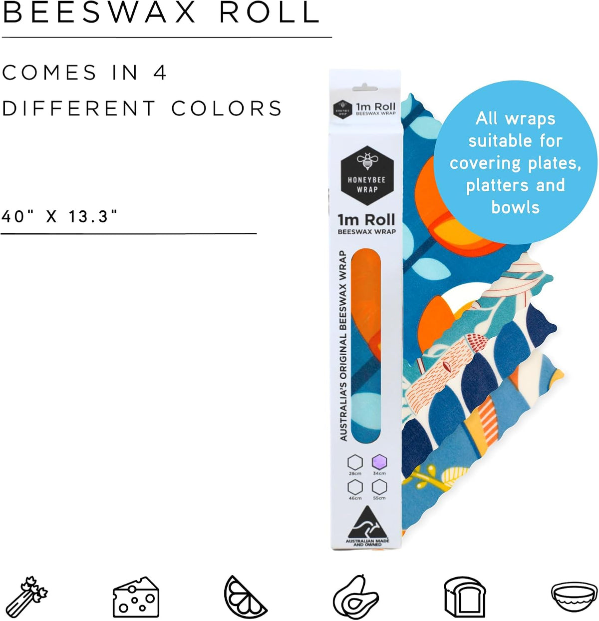 Reusable Beeswax Wraps for Food | | Eco Friendly, Organic, Biodegradable, Plastic Free, Bee's Wrap Bowl Covers and Food Storage | Cling Wrap Alternative