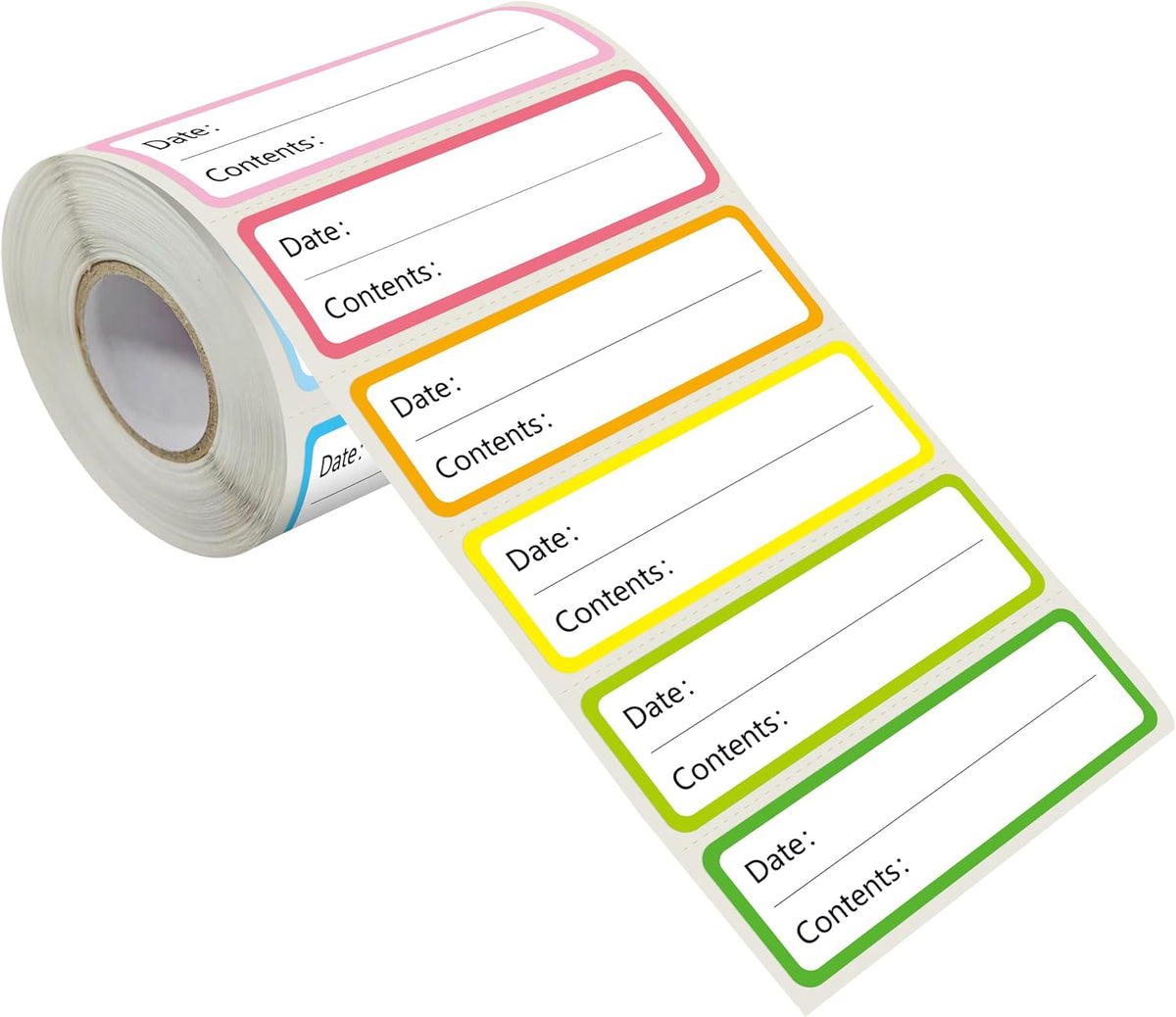 500 Freezer Refrigerator Food Labels Reminder Water Oil Resistant in Roll with Perforation Line,Removable Adhesive