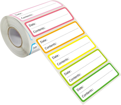 500 Freezer Refrigerator Food Labels Reminder Water Oil Resistant in Roll with Perforation Line,Removable Adhesive