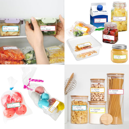 500 Freezer Refrigerator Food Labels Reminder Water Oil Resistant in Roll with Perforation Line,Removable Adhesive
