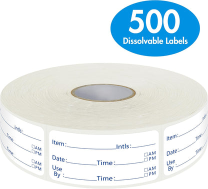 500 Freezer Refrigerator Food Labels Reminder Water Oil Resistant in Roll with Perforation Line,Removable Adhesive