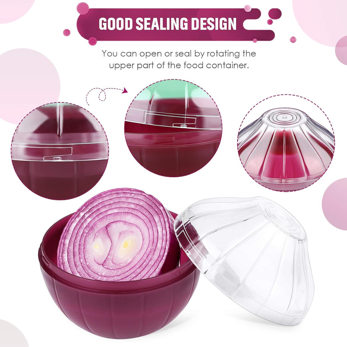 4 Pieces Fruit and Vegetable Storage Containers for Fridge, Onion Holder Storage Avocado Green Pepper Tomato and Onion Keeper/Saver/Holder, Refrigerator Vegetable Crisper