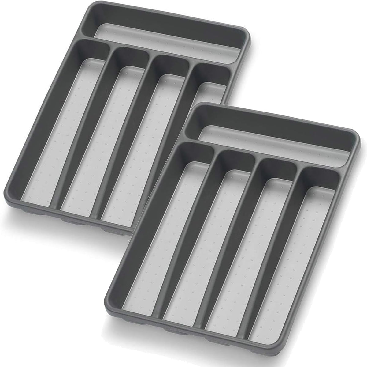 Silverware Organizer Utenisl Organizer Holder Kitchen Drawer Organizer Plastic Silverware Tray for Drawer Flatware Organizer 5 Compartment White