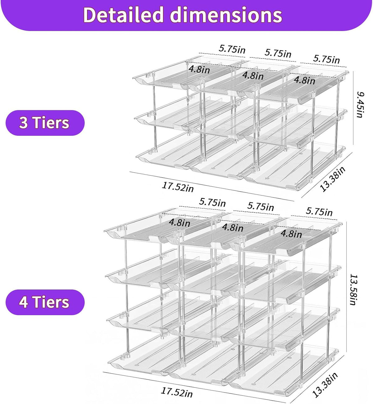 Can Organizer for Pantry, 3-Tier Combinable Can Rack