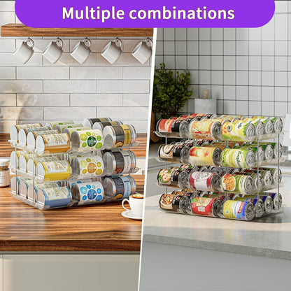Can Organizer for Pantry, 3-Tier Combinable Can Rack