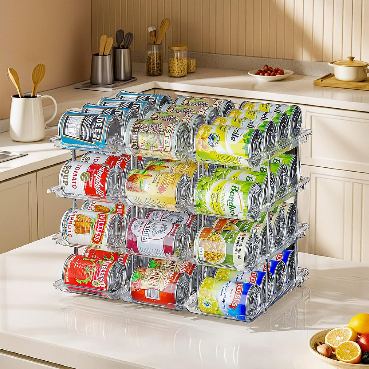 Can Organizer for Pantry, 3-Tier Combinable Can Rack