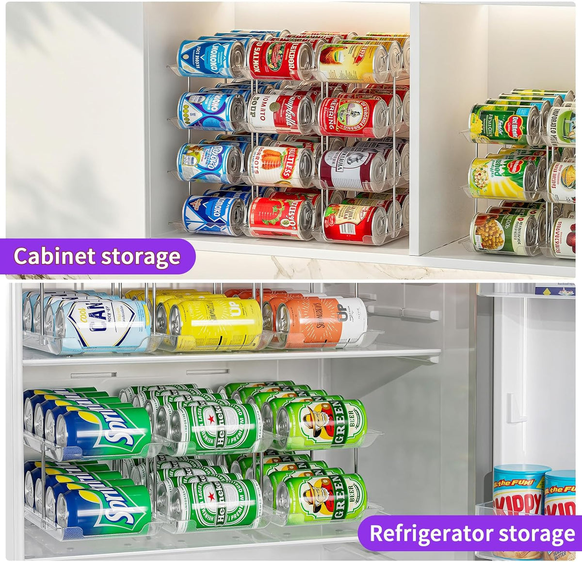 Can Organizer for Pantry, 3-Tier Combinable Can Rack