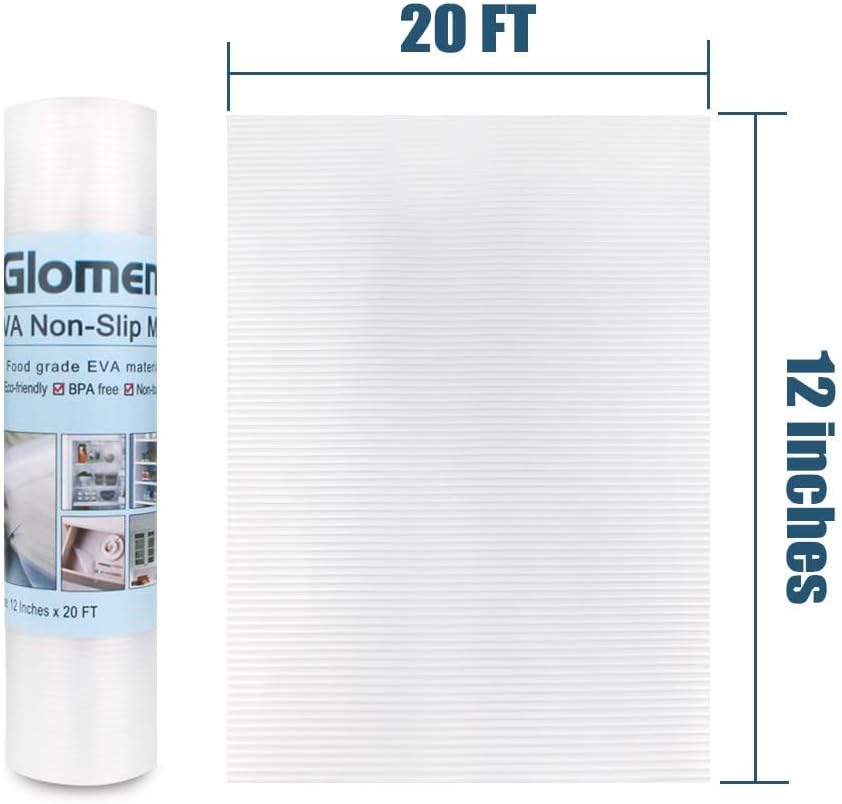 Shelf Liner, Non-Slip Cabinet Drawer Liner, 12 Inches x 20 FT