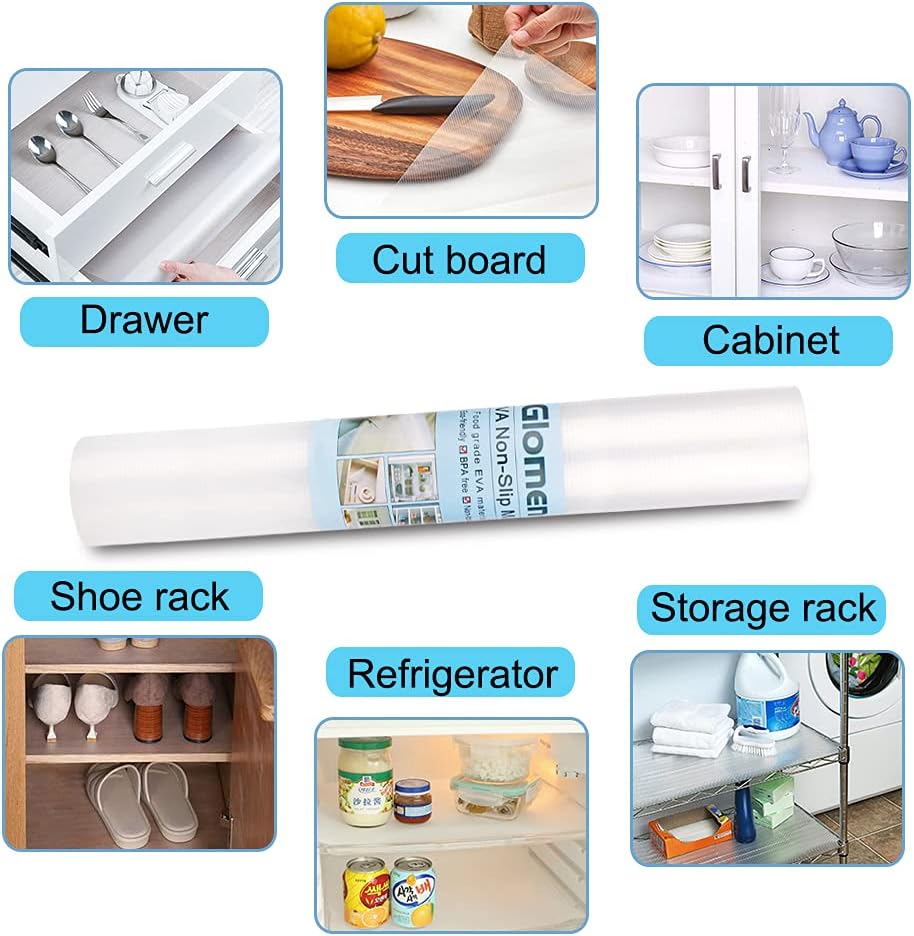 Shelf Liner, Non-Slip Cabinet Drawer Liner, 12 Inches x 20 FT