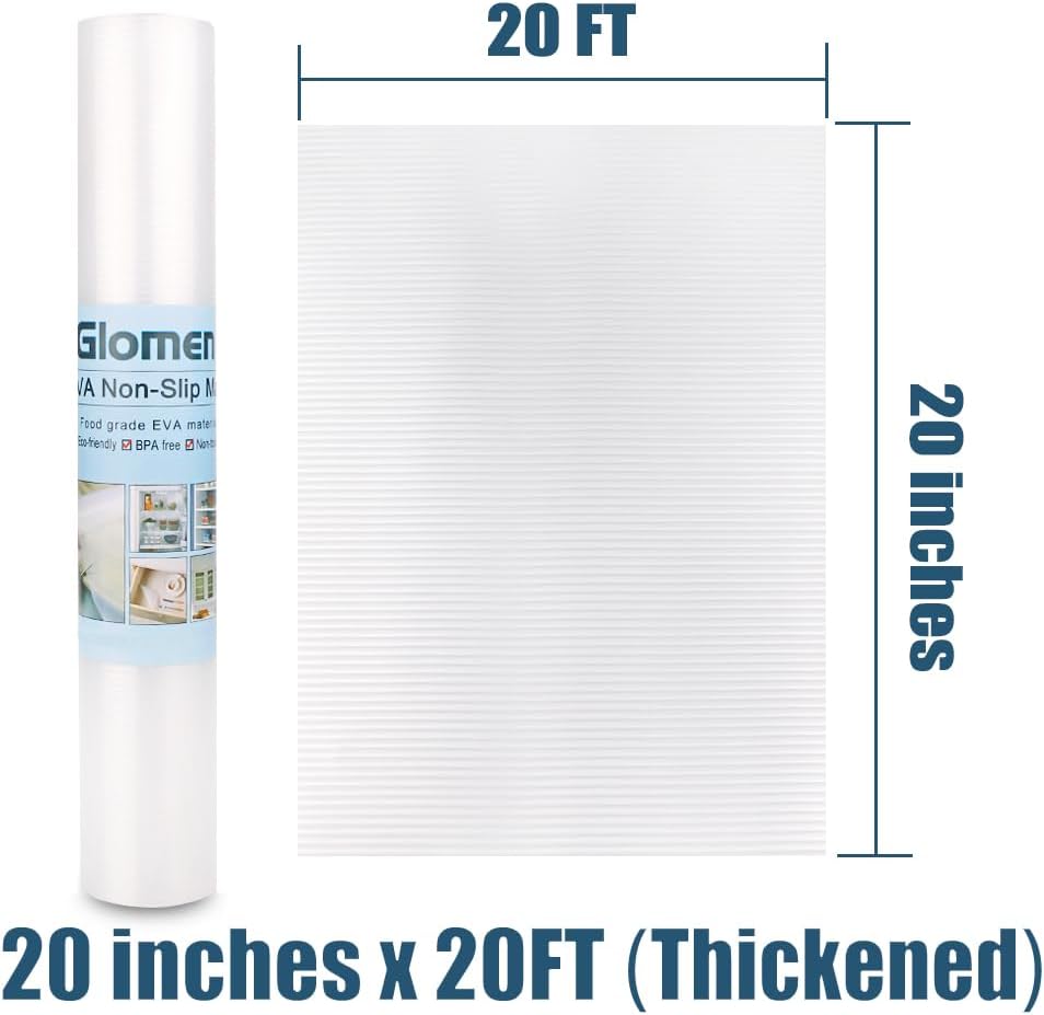 Shelf Liner, Non-Slip Cabinet Drawer Liner, 12 Inches x 20 FT