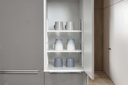 Cabinet Shelf Riser, Adjustable Cabinet Organizer, 10.3" Deep White