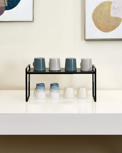 Cabinet Shelf Riser, Adjustable Cabinet Organizer, 10.3" Deep White