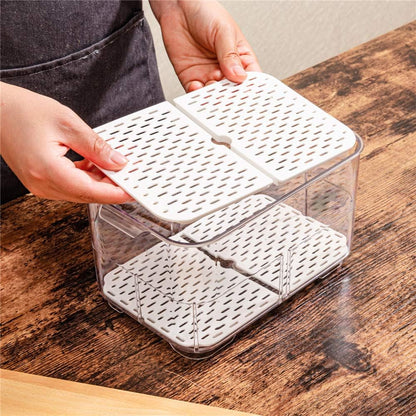 Vegetable Fruit Storage Containers, Refrigerator Storage Containers Fresh Produce Saver with Lids and Vents,Stackable Salad Lettuce Keeper for Refrigerator,BPA-free Stay Fresh Containers Bin