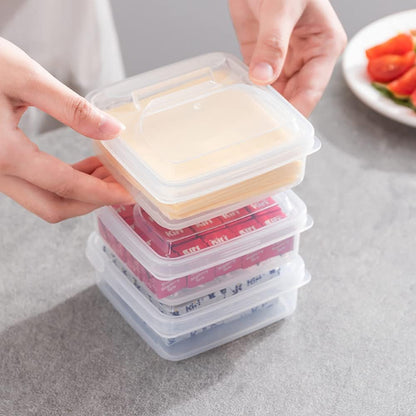 2Pack Sliced Cheese Container for Fridge, Flip Lid Clear Butter Block Cheese Slice Storage Box, Keeps Cheeses Fresh Longer and Delicious, Refrigerator Organizer for Food Grated Cheese-Singles