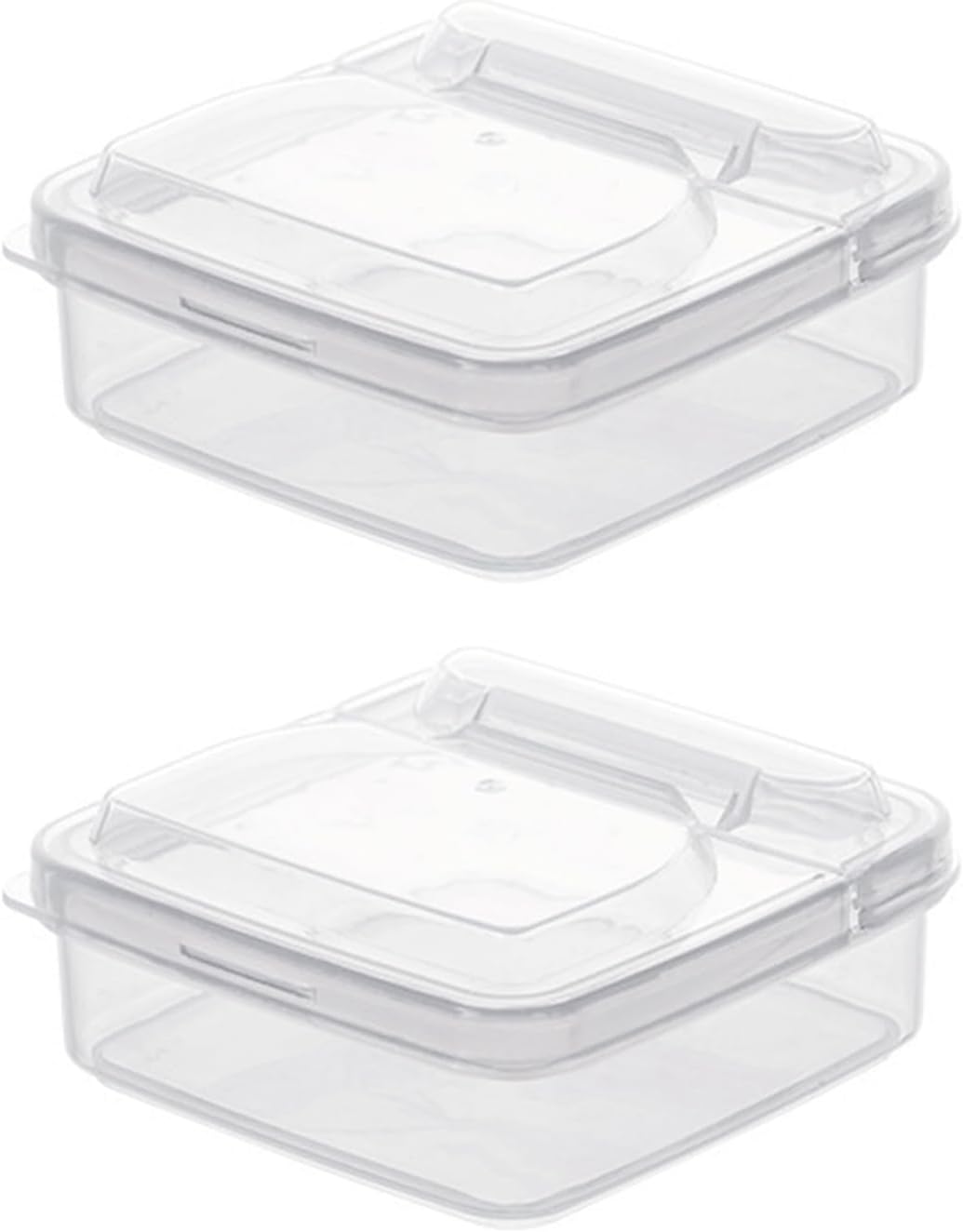2Pack Sliced Cheese Container for Fridge, Flip Lid Clear Butter Block Cheese Slice Storage Box, Keeps Cheeses Fresh Longer and Delicious, Refrigerator Organizer for Food Grated Cheese-Singles