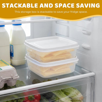 2Pack Sliced Cheese Container for Fridge, Flip Lid Clear Butter Block Cheese Slice Storage Box, Keeps Cheeses Fresh Longer and Delicious, Refrigerator Organizer for Food Grated Cheese-Singles