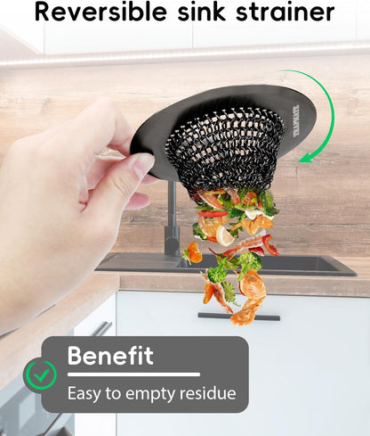 Reversible Kitchen Sink Drain Strainer Basket, Fits Sink & Garbage Disposal