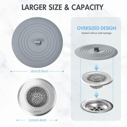 Reversible Kitchen Sink Drain Strainer Basket, Fits Sink & Garbage Disposal