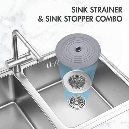Reversible Kitchen Sink Drain Strainer Basket, Fits Sink & Garbage Disposal