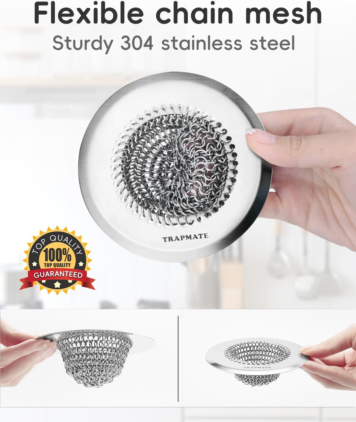 Reversible Kitchen Sink Drain Strainer Basket, Fits Sink & Garbage Disposal