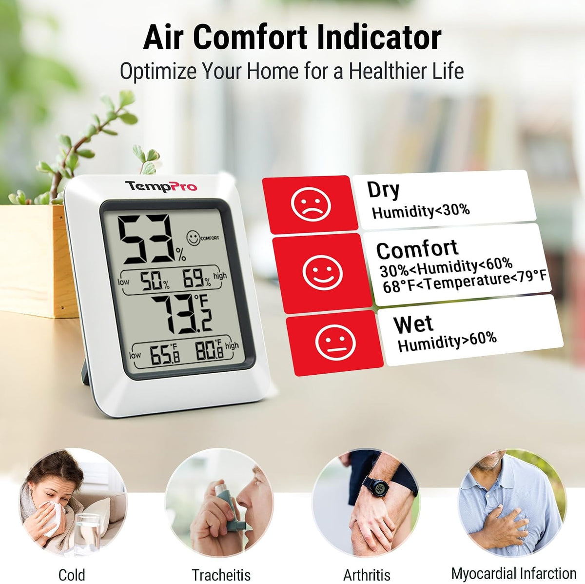 TP50 Digital Hygrometer Indoor Thermometer Room Thermometer