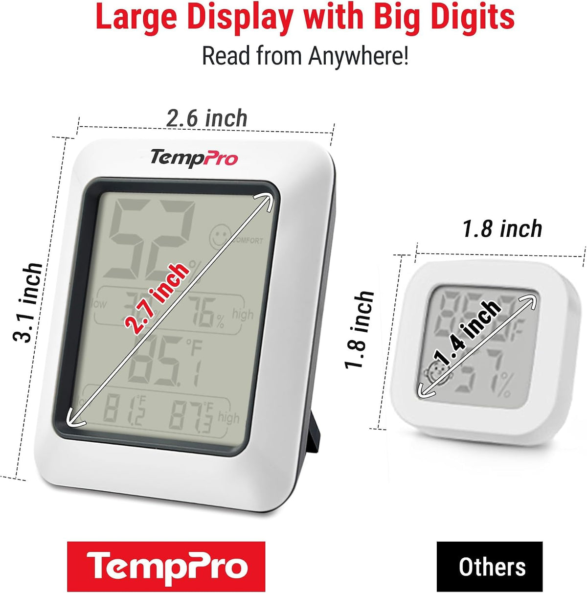 TP50 Digital Hygrometer Indoor Thermometer Room Thermometer
