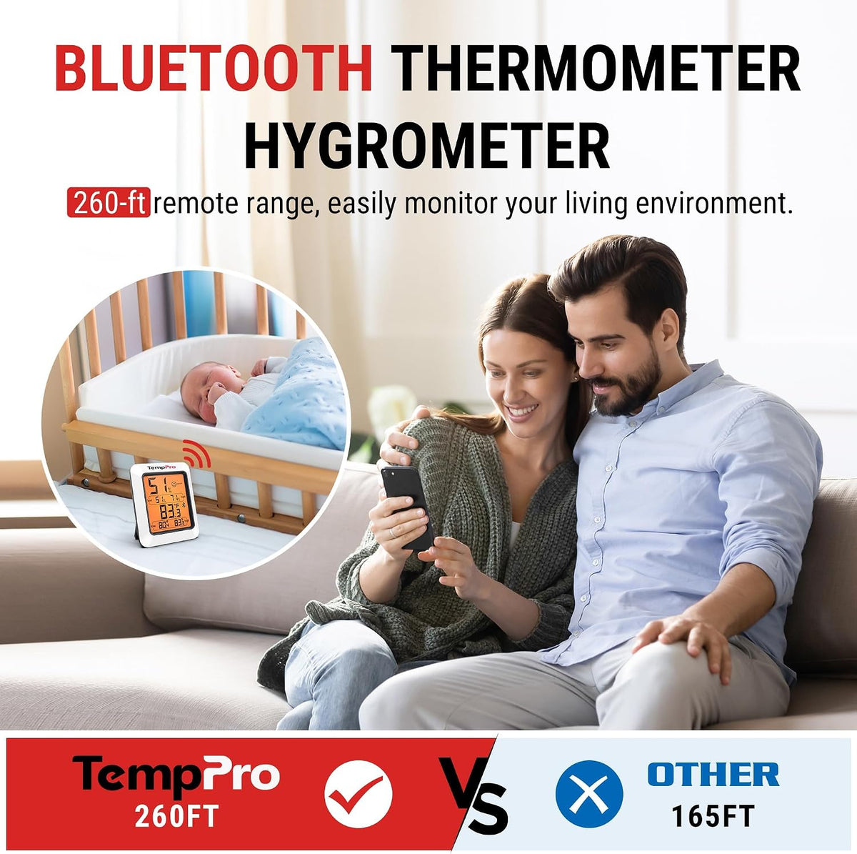 TP50 Digital Hygrometer Indoor Thermometer Room Thermometer