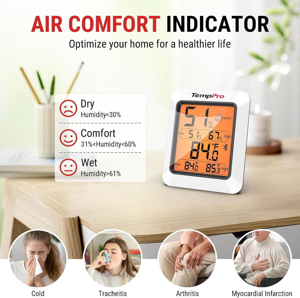 TP50 Digital Hygrometer Indoor Thermometer Room Thermometer
