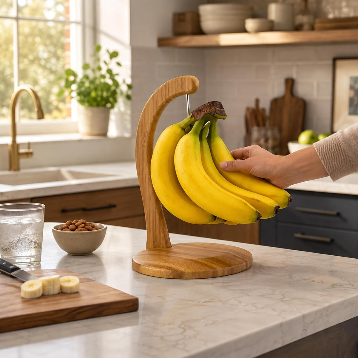 Banana Holder with Stand and Stainless Steel Hanging Hook