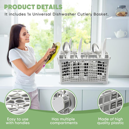 Universal Dishwasher Basket Replacement - 2 in 1 Utensil/Cutlery Basket