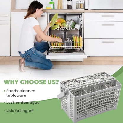 Universal Dishwasher Basket Replacement - 2 in 1 Utensil/Cutlery Basket
