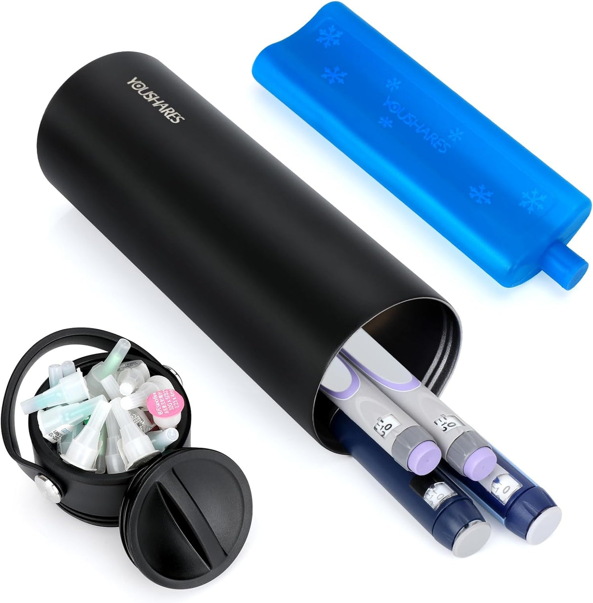Insulin Cooler Travel Case - 48H Non-Electric Cooling Bottle with TSA Approved Ice Pack, Diabetic Medication Pen Vials Refrigerator, Medical Carry Case Portable for GLP-1 Pens