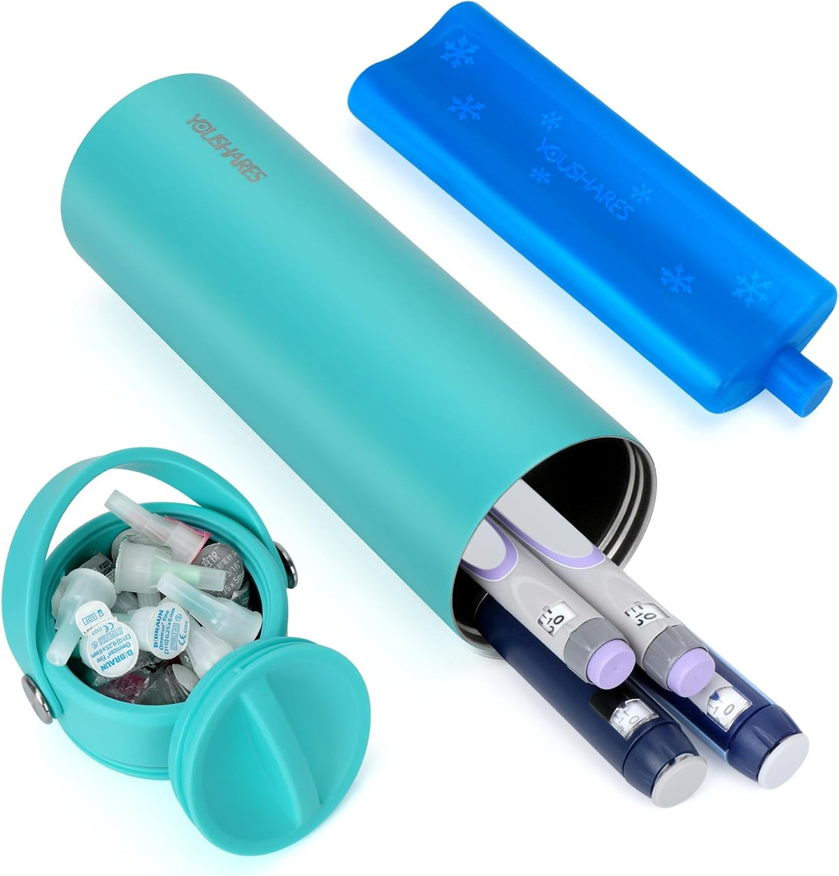 Insulin Cooler Travel Case - 48H Non-Electric Cooling Bottle with TSA Approved Ice Pack, Diabetic Medication Pen Vials Refrigerator, Medical Carry Case Portable for GLP-1 Pens