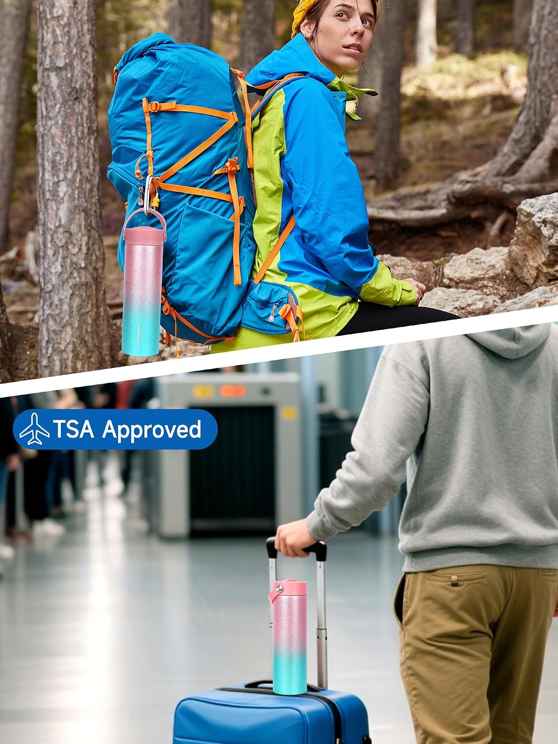 Insulin Cooler Travel Case - 48H Non-Electric Cooling Bottle with TSA Approved Ice Pack, Diabetic Medication Pen Vials Refrigerator, Medical Carry Case Portable for GLP-1 Pens