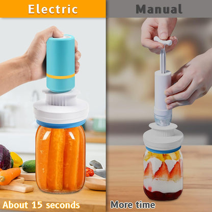Upgraded Mason Jar Canning Sealer Kit - Sealer Set with Hoses Compatible with FoodSaver Vacuum Sealers - For Wide Mouth and Regular Mouth Jars (White)