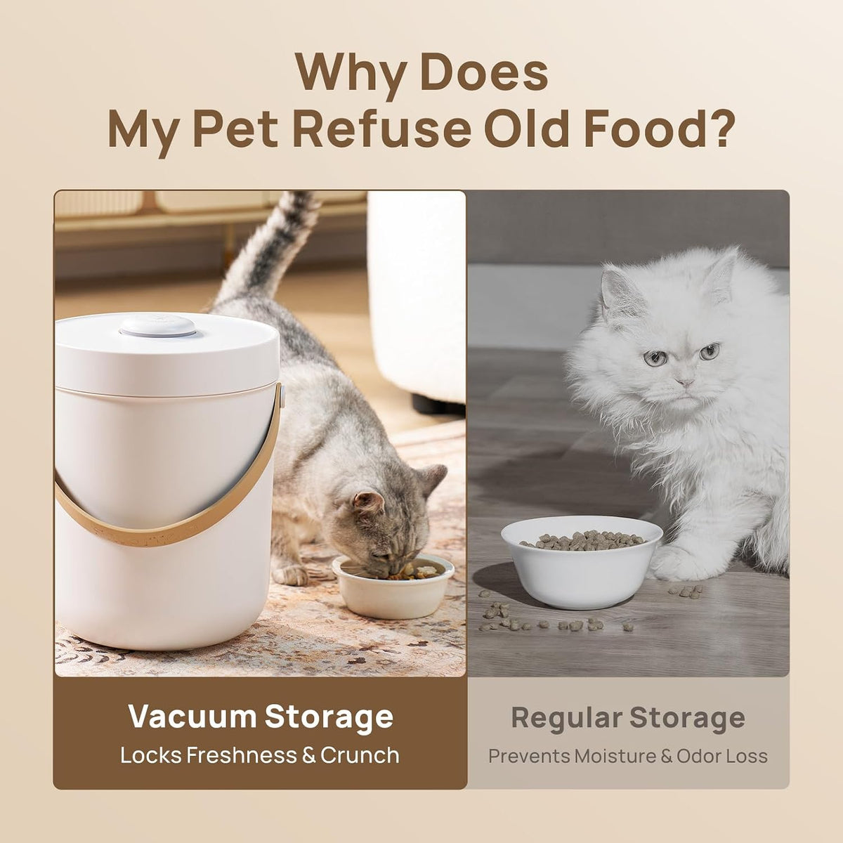 Vacuum Cat Dog Food Storage Container 10 lb, Dry Pet Food Storage