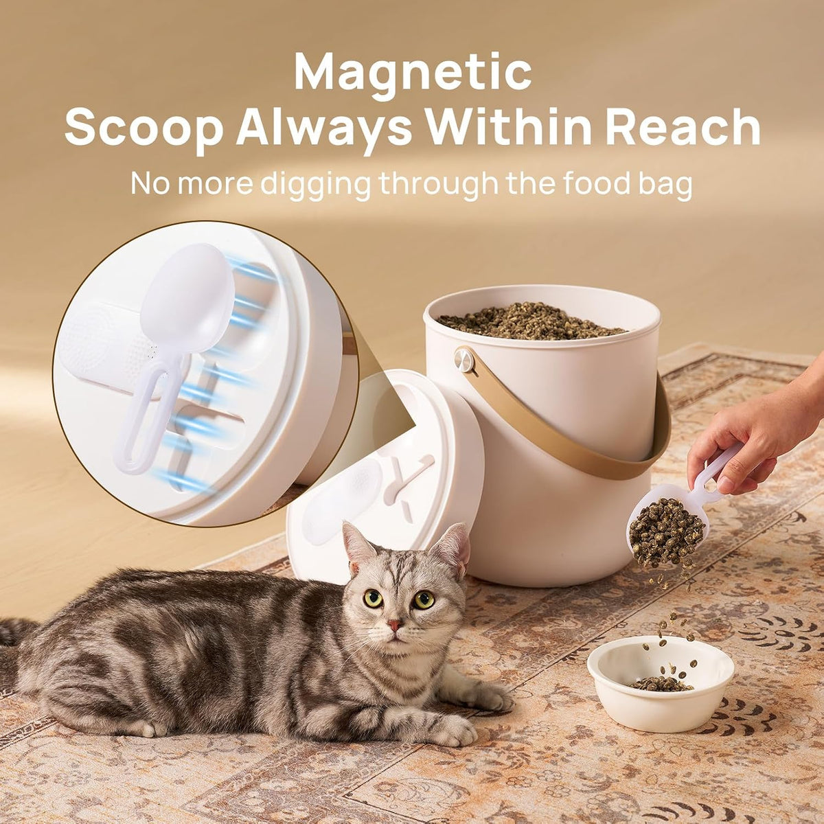 Vacuum Cat Dog Food Storage Container 10 lb, Dry Pet Food Storage