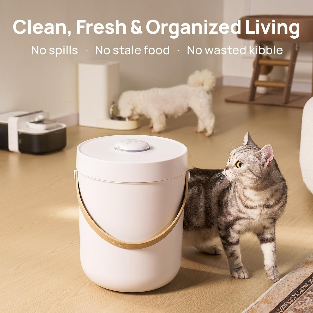 Vacuum Cat Dog Food Storage Container 10 lb, Dry Pet Food Storage
