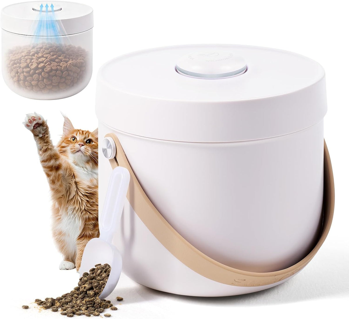 Vacuum Cat Dog Food Storage Container 10 lb, Dry Pet Food Storage