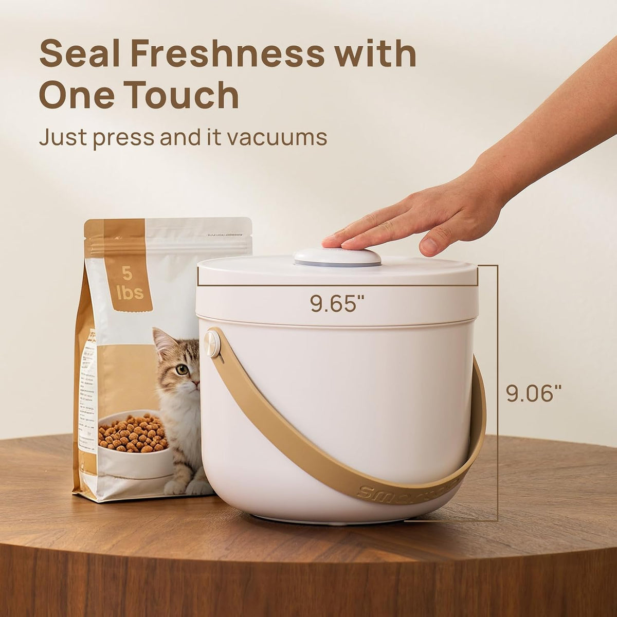 Vacuum Cat Dog Food Storage Container 10 lb, Dry Pet Food Storage