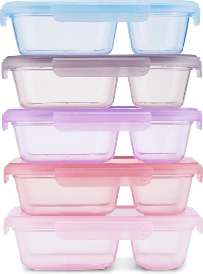 Snap & Nest 4.5 Cup Plastic Meal Prep Set, 10 Piece, Cactus Blooms