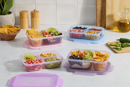 Snap & Nest 4.5 Cup Plastic Meal Prep Set, 10 Piece, Cactus Blooms
