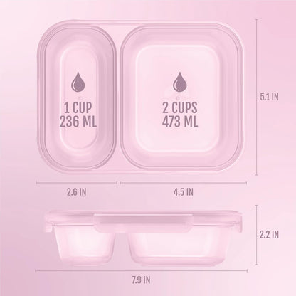 Snap & Nest 4.5 Cup Plastic Meal Prep Set, 10 Piece, Cactus Blooms