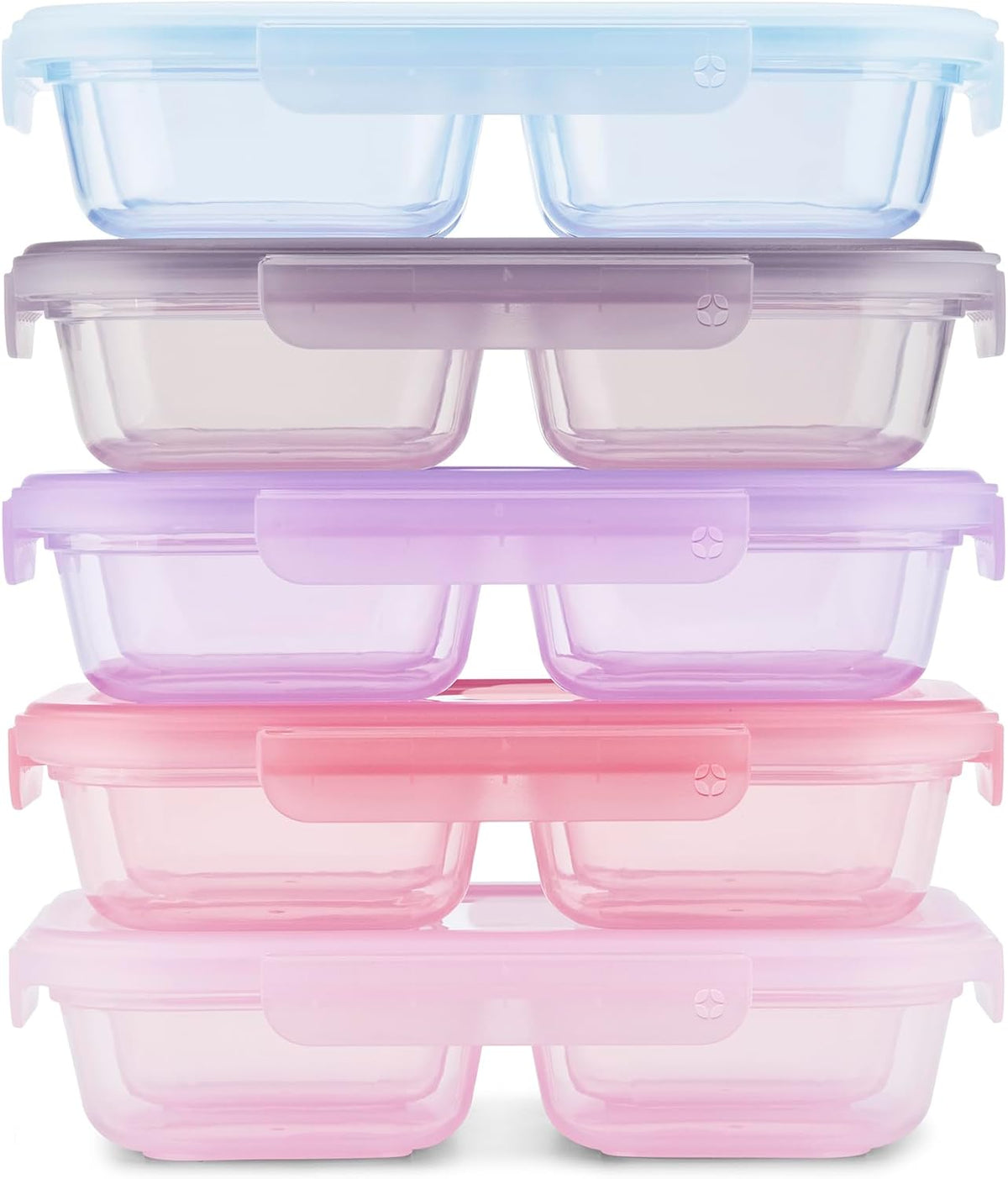 Snap & Nest 4.5 Cup Plastic Meal Prep Set, 10 Piece, Cactus Blooms