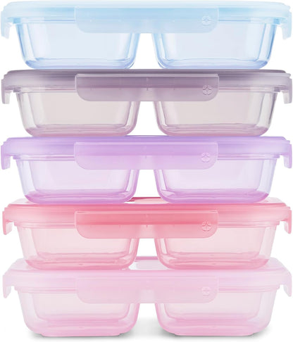 Snap & Nest 4.5 Cup Plastic Meal Prep Set, 10 Piece, Cactus Blooms