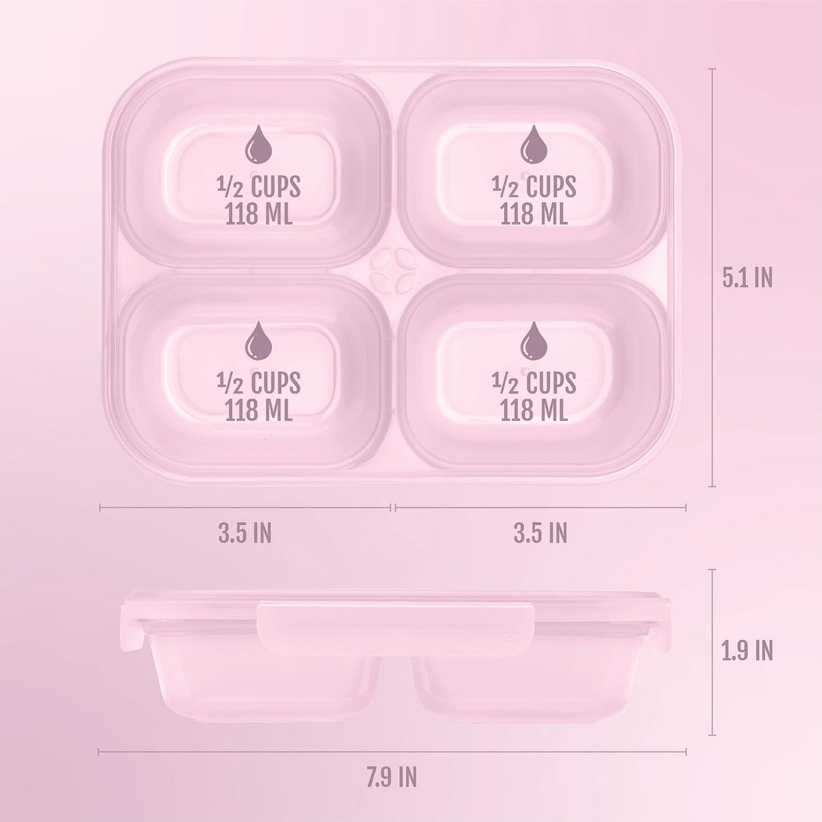 Snap & Nest 4.5 Cup Plastic Meal Prep Set, 10 Piece, Cactus Blooms