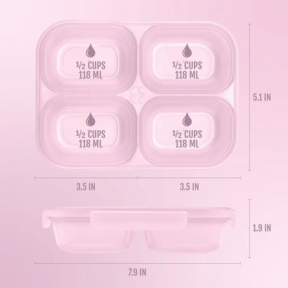 Snap & Nest 4.5 Cup Plastic Meal Prep Set, 10 Piece, Cactus Blooms