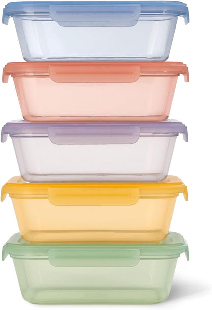 Snap & Nest 4.5 Cup Plastic Meal Prep Set, 10 Piece, Cactus Blooms
